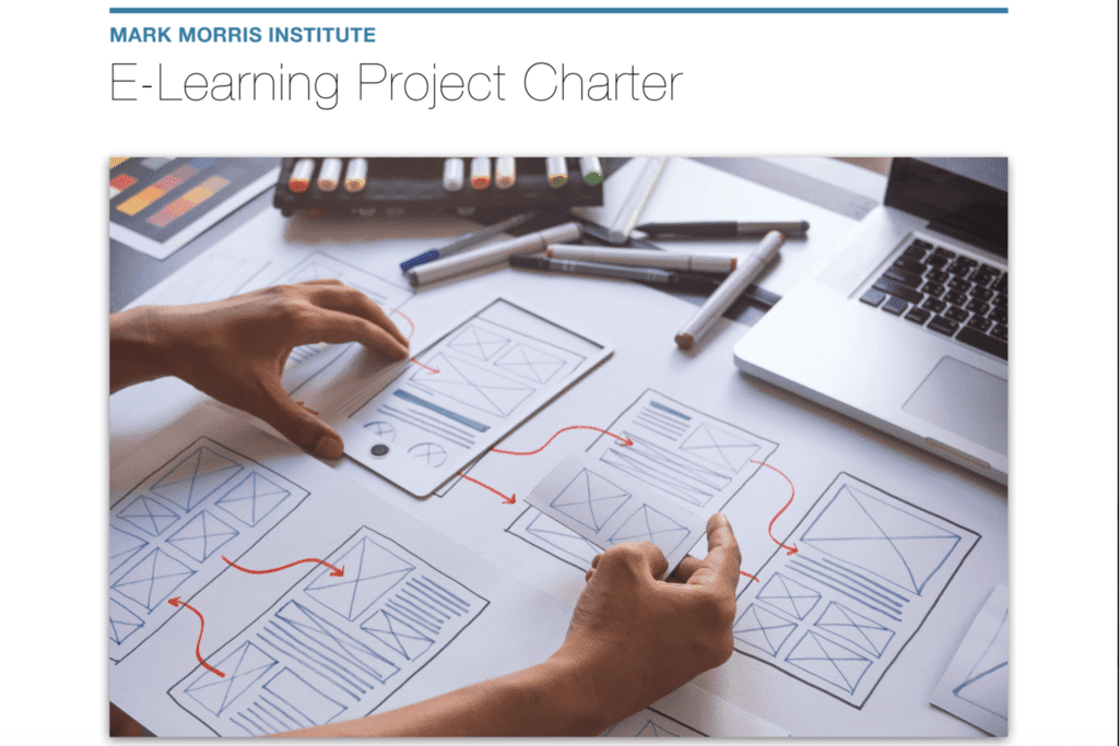 The e-learning project charter cover page